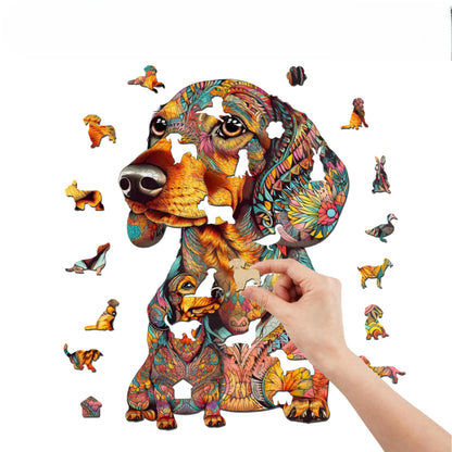 Wooden Dachshund Jigsaw Puzzle