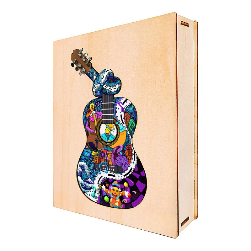 Wooden Guitar Jigsaw Puzzle