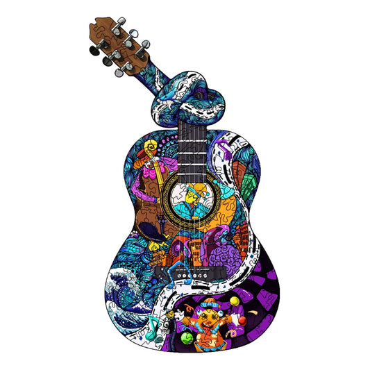 Wooden Guitar Jigsaw Puzzle