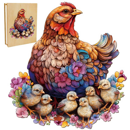 Wooden Hens And Chicks Jigsaw Puzzle