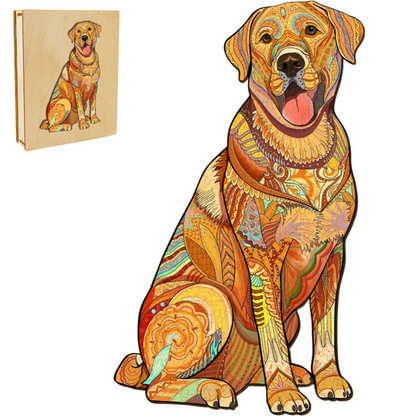 Wooden Labrador Dog Jigsaw Puzzle