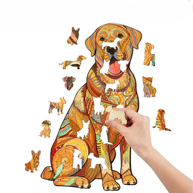 Wooden Labrador Dog Jigsaw Puzzle