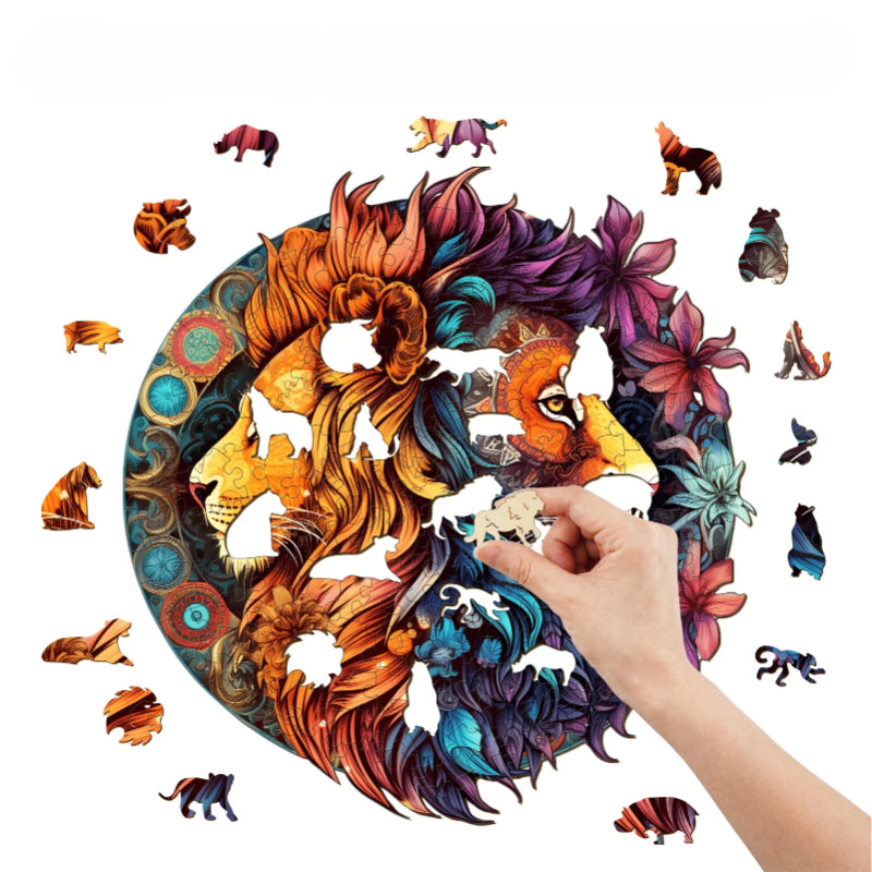 Wooden Lion Jigsaw Puzzle