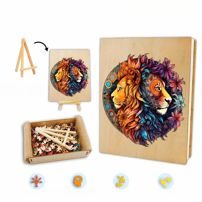 Wooden Lion Jigsaw Puzzle