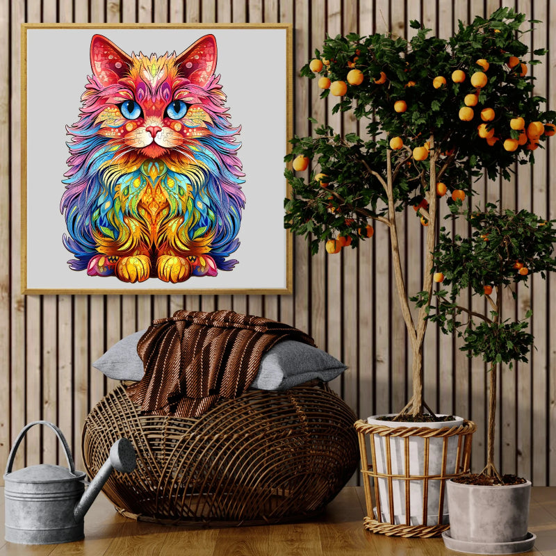 Wooden Persian Cat Jigsaw Puzzle