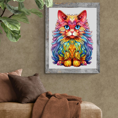 Wooden Persian Cat Jigsaw Puzzle