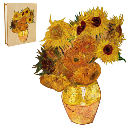 Wooden Sunflowers Jigsaw Puzzle