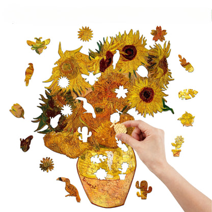 Wooden Sunflowers Jigsaw Puzzle