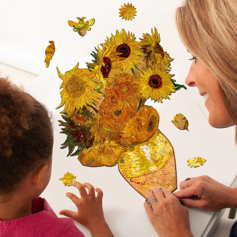 Wooden Sunflowers Jigsaw Puzzle