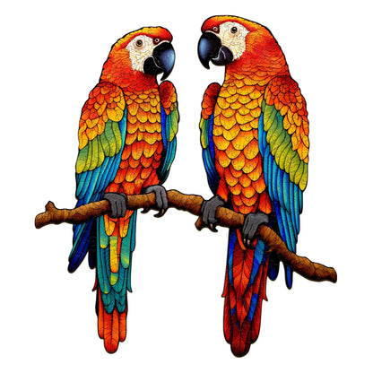 Wooden Talking Parrots Jigsaw Puzzle