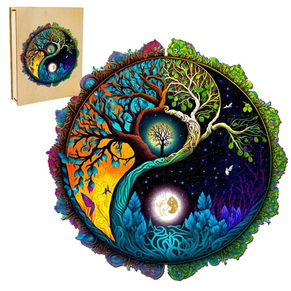 Yang And Tree Of Life 4 Wooden Jigsaw Puzzle