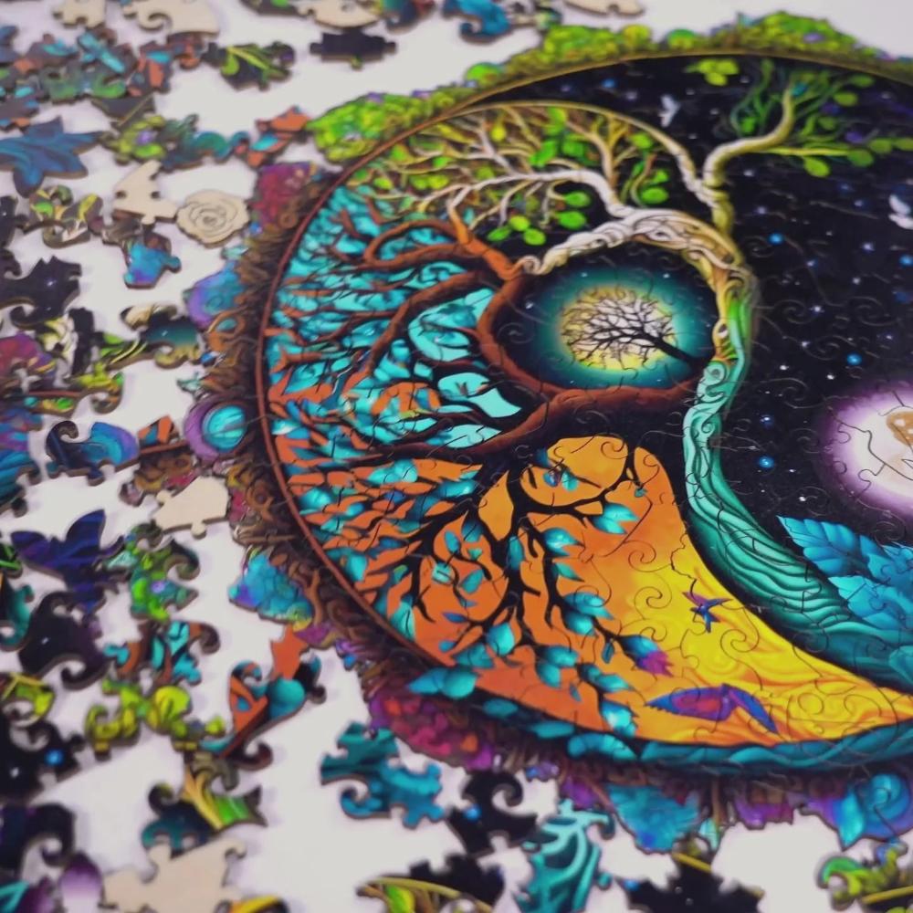 Yang And Tree Of Life 4 Wooden Jigsaw Puzzle