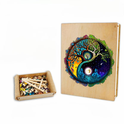 Yang And Tree Of Life 4 Wooden Jigsaw Puzzle