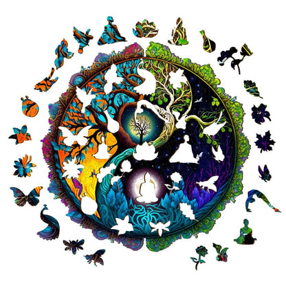 Yang And Tree Of Life 4 Wooden Jigsaw Puzzle