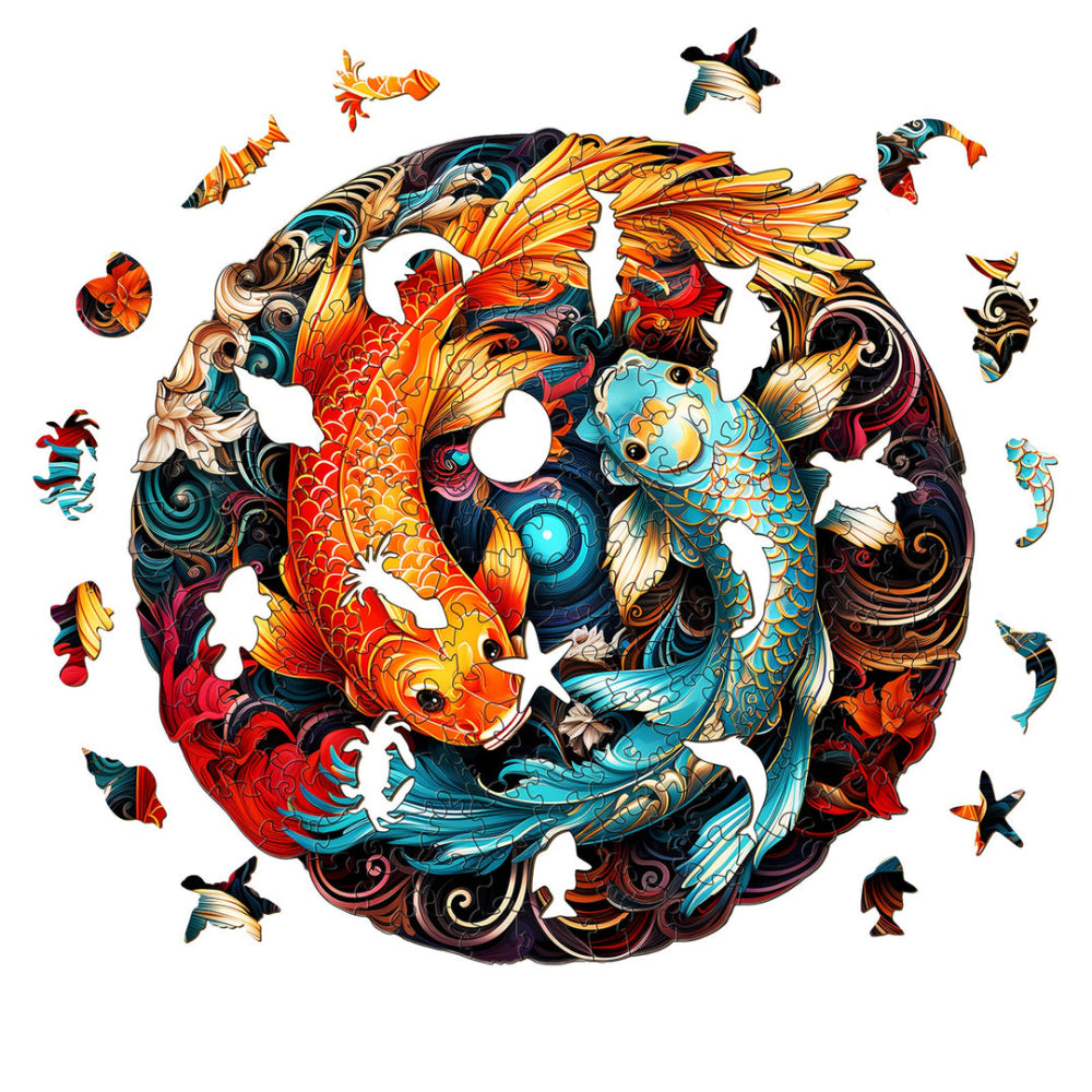 Yin Yang Fish Wooden Jigsaw Puzzle