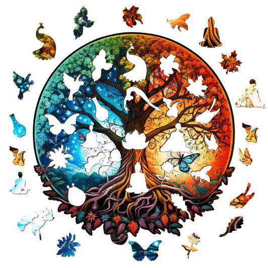 Yin Yang Tree Wooden Jigsaw Puzzle