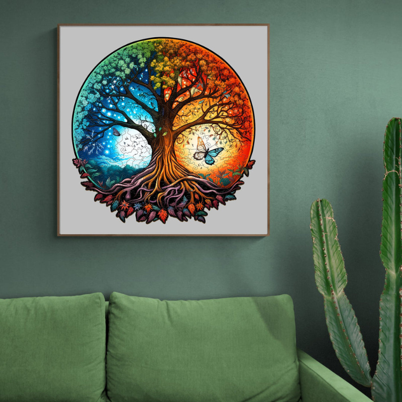 Yin Yang Tree Wooden Jigsaw Puzzle