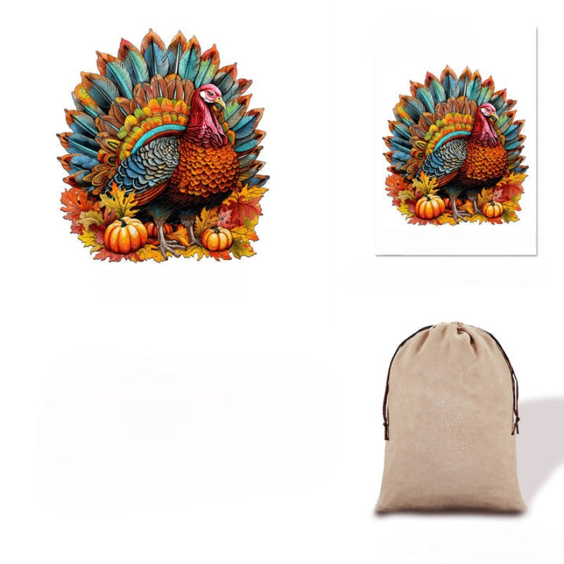 Colorful Turkey Wooden Jigsaw Puzzle