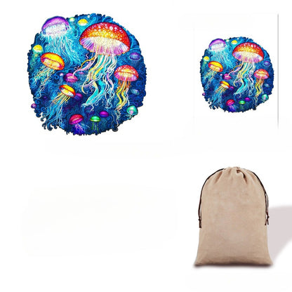 Colorful Jellyfish Wooden Jigsaw Puzzle