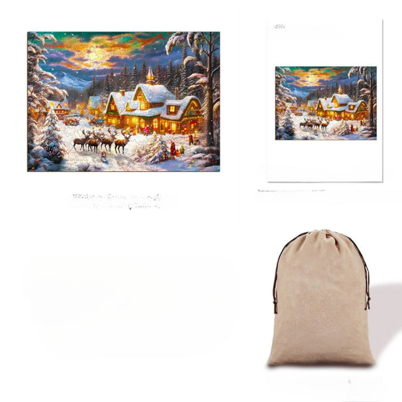 Christmas Snow Wooden Jigsaw Puzzle