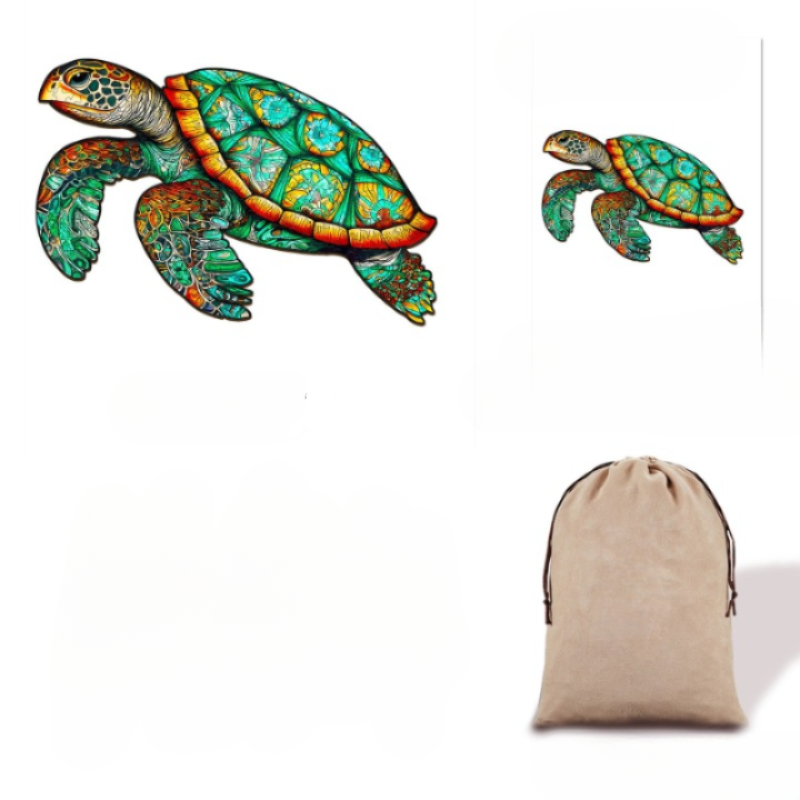 Mysterious Sea Turtle Wooden Jigsaw Puzzle