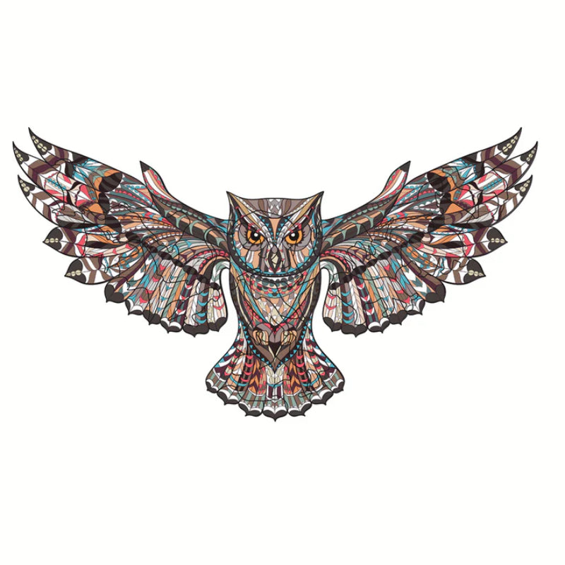 Intricate Owl Mandala Wooden Puzzle