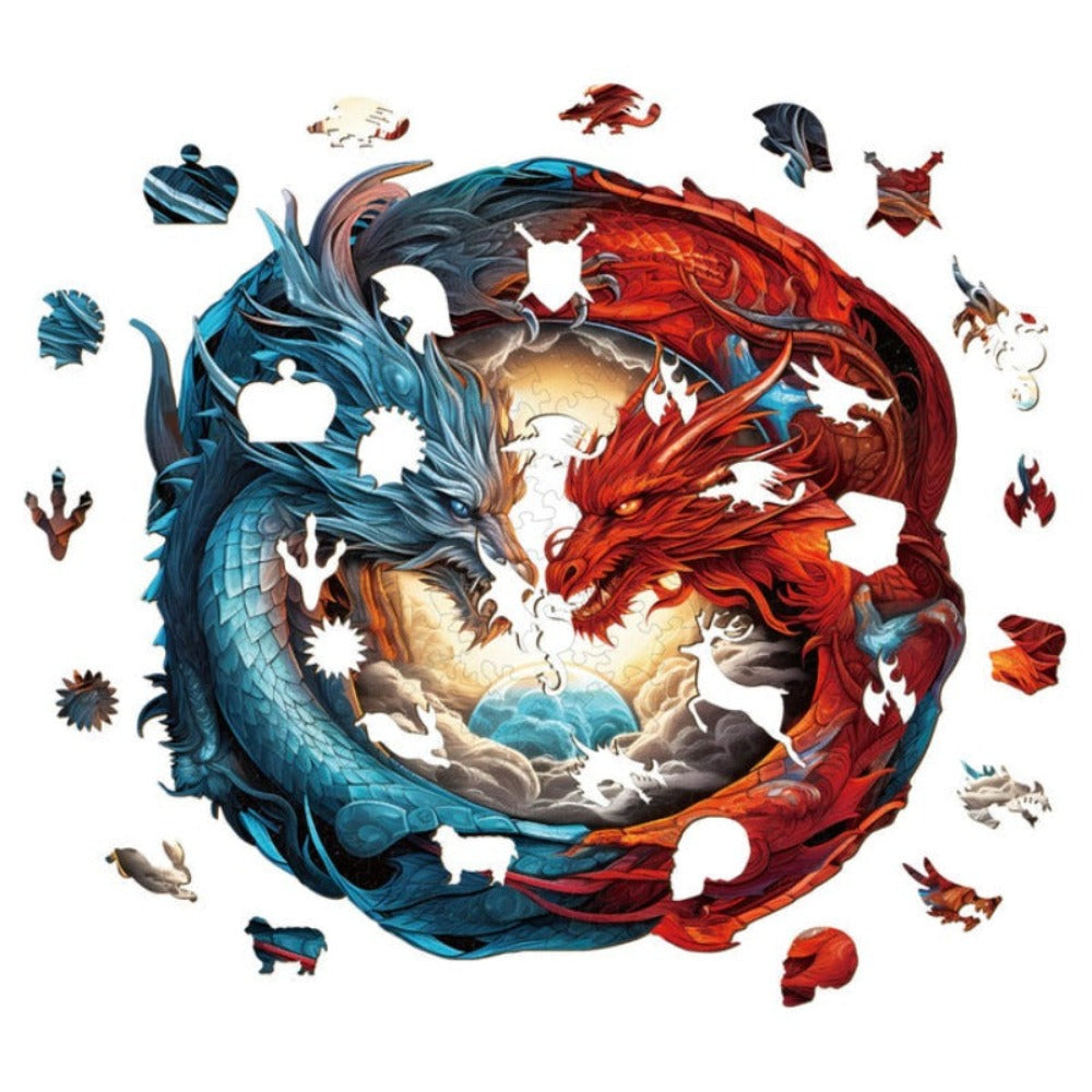 Yin Yang Dragon Wooden Jigsaw Puzzle