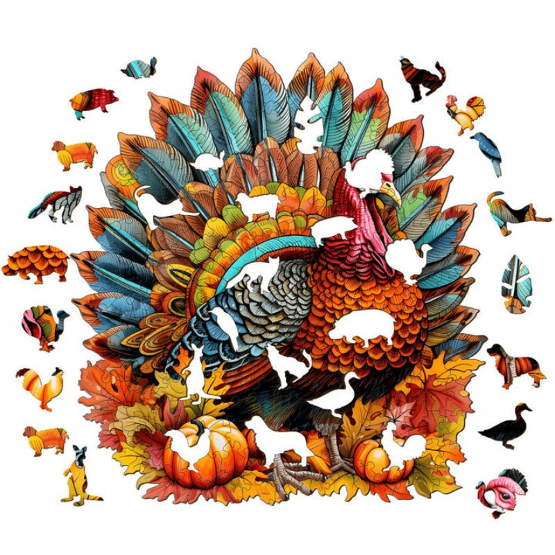 Colorful Turkey Wooden Jigsaw Puzzle