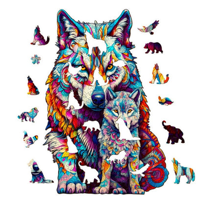 Wolf Family Wooden Jigsaw Puzzle