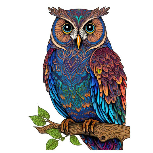 Owl Themed Artistic Jigsaw Puzzle