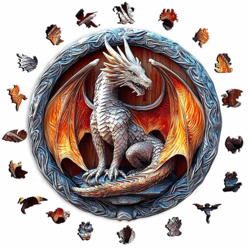 Dragon Themed Circular Jigsaw Puzzle