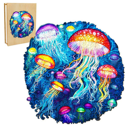 Colorful Jellyfish Wooden Jigsaw Puzzle