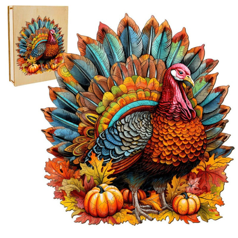 Colorful Turkey Wooden Jigsaw Puzzle