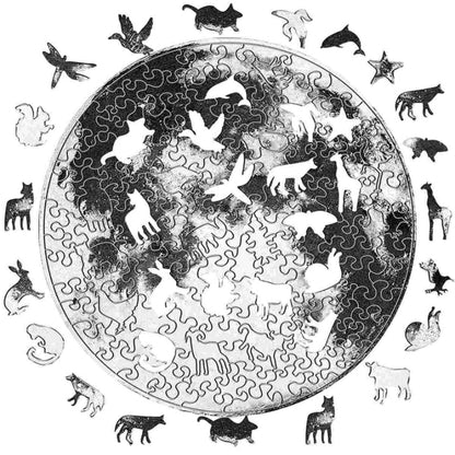 Moon And Wildlife Circular Puzzle