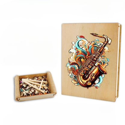 Melodious Saxophone Wooden Jigsaw Puzzle