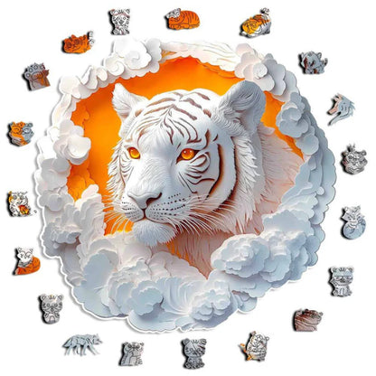 White Tiger Wooden Jigsaw Puzzle