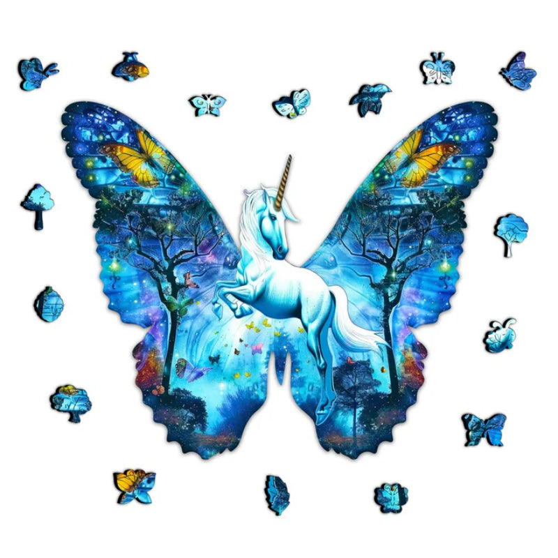 Butterfly Shaped Unicorn Jigsaw Puzzle