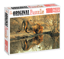 Thirsty Lion is Wooden 1000 Piece Jigsaw Puzzle Toy For Adults and Kids