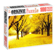 Yellow Path of Winterfall Wooden 1000 Piece Jigsaw Puzzle Toy For Adults and Kids