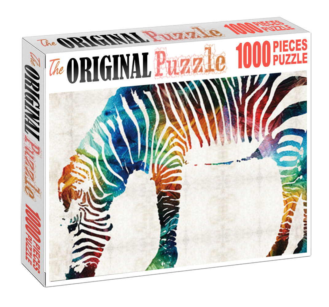 Color Gradiant Zebra is Wooden 1000 Piece Jigsaw Puzzle Toy For Adults and Kids