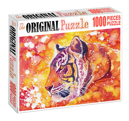 Abstract Painting of Tiger Wooden 1000 Piece Jigsaw Puzzle Toy For Adults and Kids