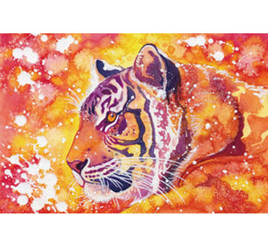 Abstract Painting of Tiger Wooden 1000 Piece Jigsaw Puzzle Toy For Adults and Kids