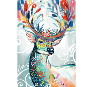 Abstract Art of Reindeer Wooden 1000 Piece Jigsaw Puzzle Toy For Adults and Kids