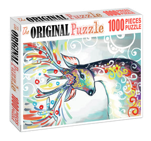 Abstract Deer Art Wooden 1000 Piece Jigsaw Puzzle Toy For Adults and Kids