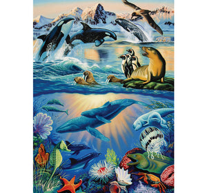 Sea Mammals is Wooden 1000 Piece Jigsaw Puzzle Toy For Adults and Kids
