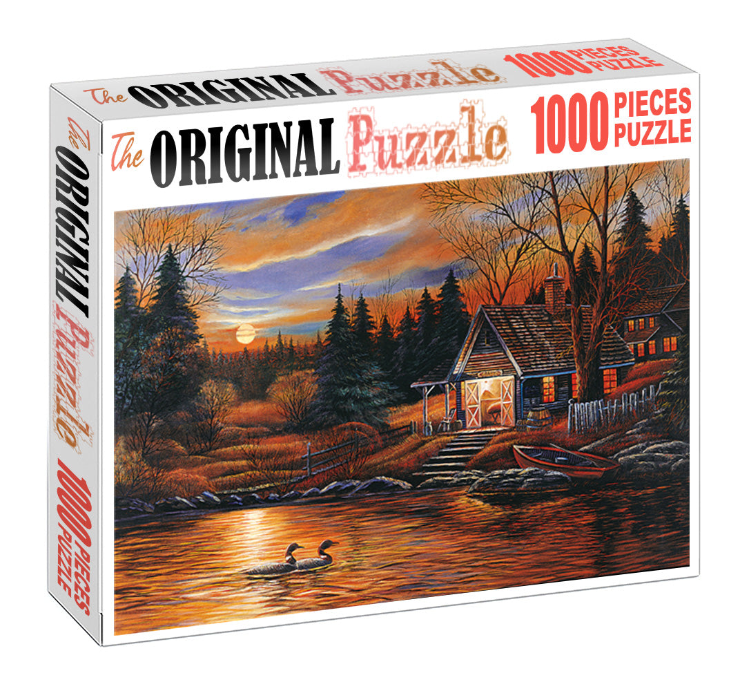 Sunset Painting is Wooden 1000 Piece Jigsaw Puzzle Toy For Adults and Kids