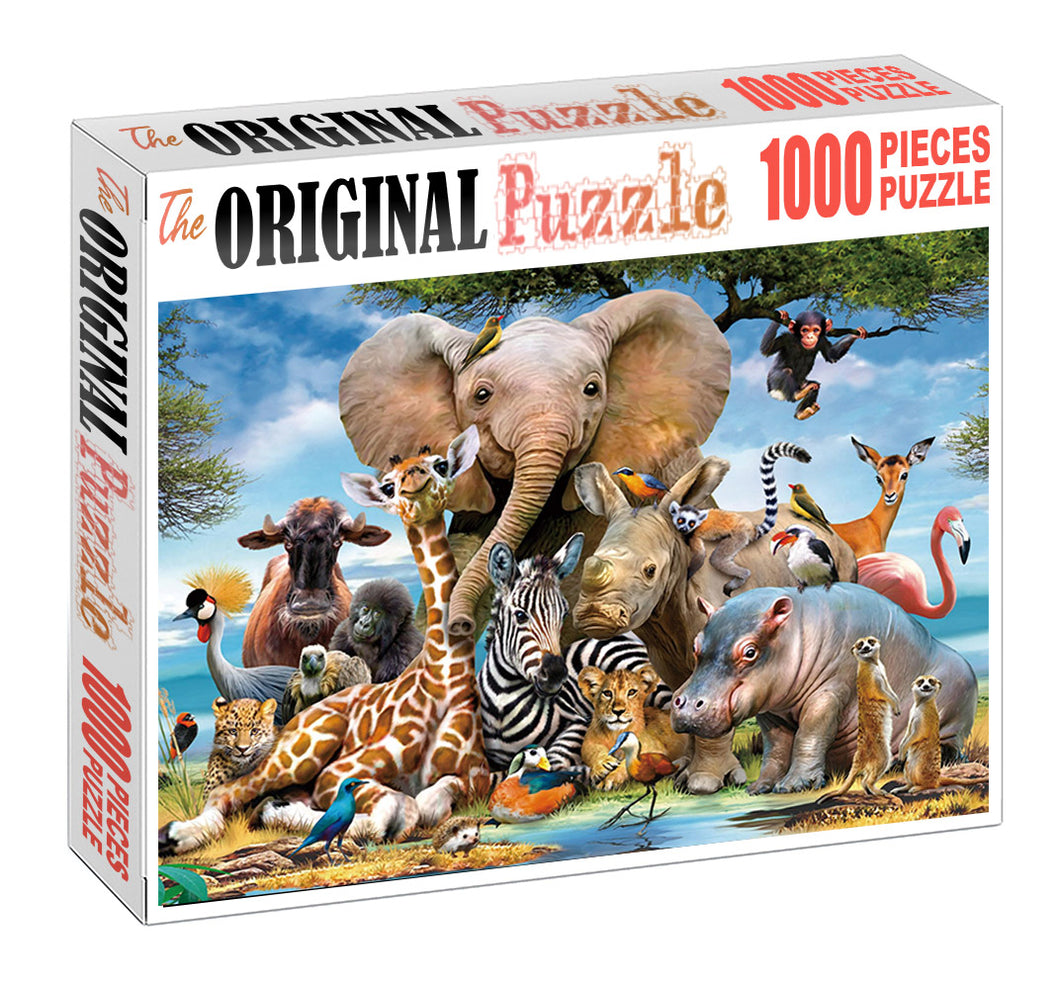 Zoo Animal Potrait is Wooden 1000 Piece Jigsaw Puzzle Toy For Adults and Kids