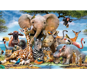 Zoo Animal Potrait is Wooden 1000 Piece Jigsaw Puzzle Toy For Adults and Kids