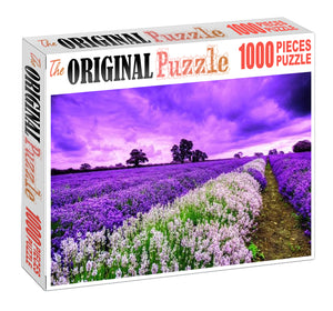 Valley of Purple Flower Wooden 1000 Piece Jigsaw Puzzle Toy For Adults and Kids