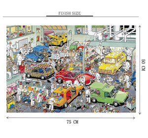 Car Service Station is Wooden 1000 Piece Jigsaw Puzzle Toy For Adults and Kids